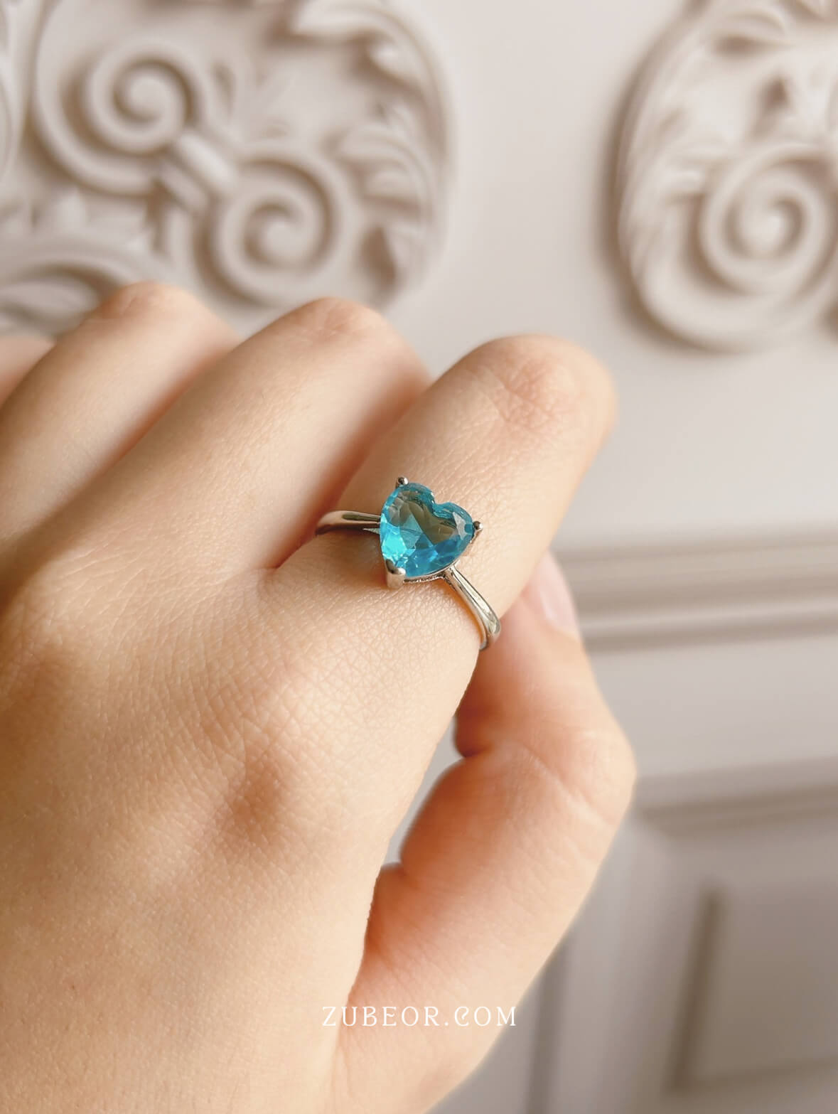Anillo corazón Aqua 3
