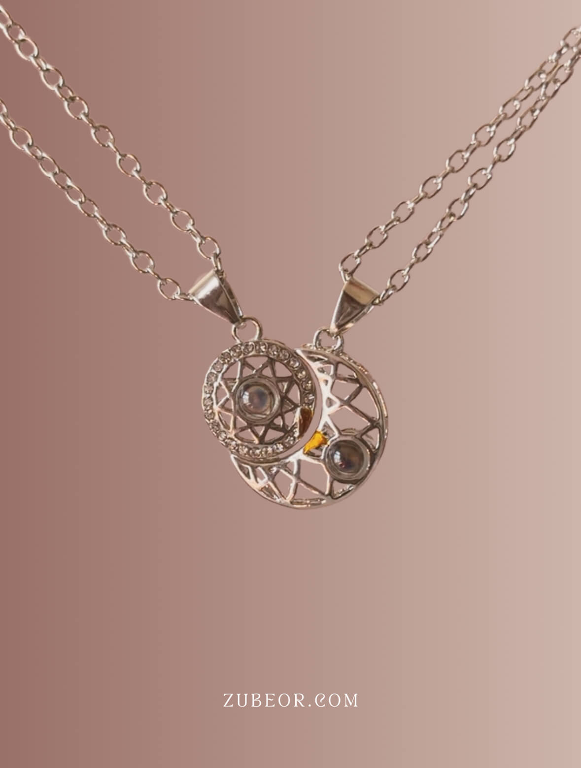 Set de cadenas sol y luna 100 te amo 2