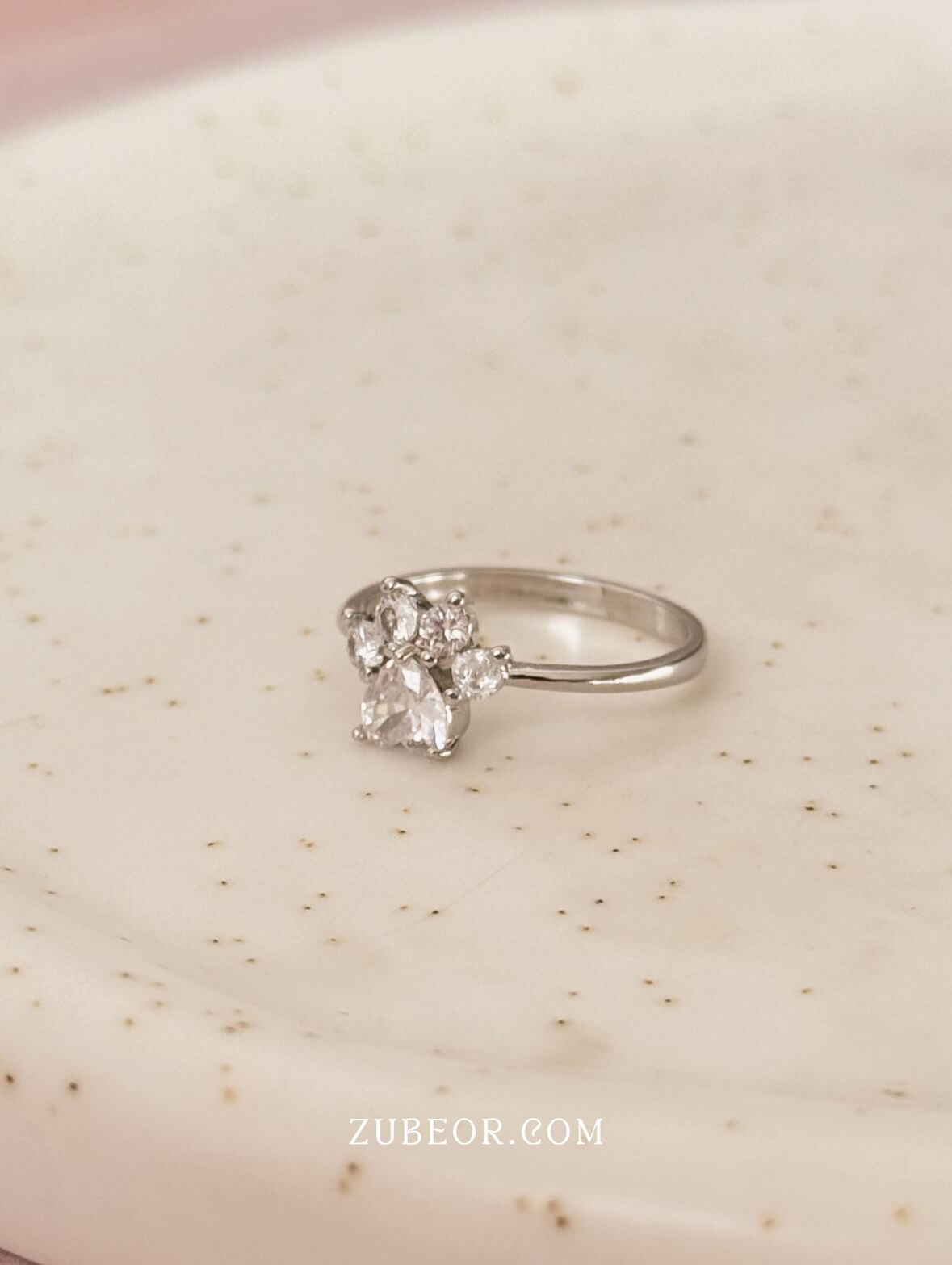 Anillo huella plateada 4