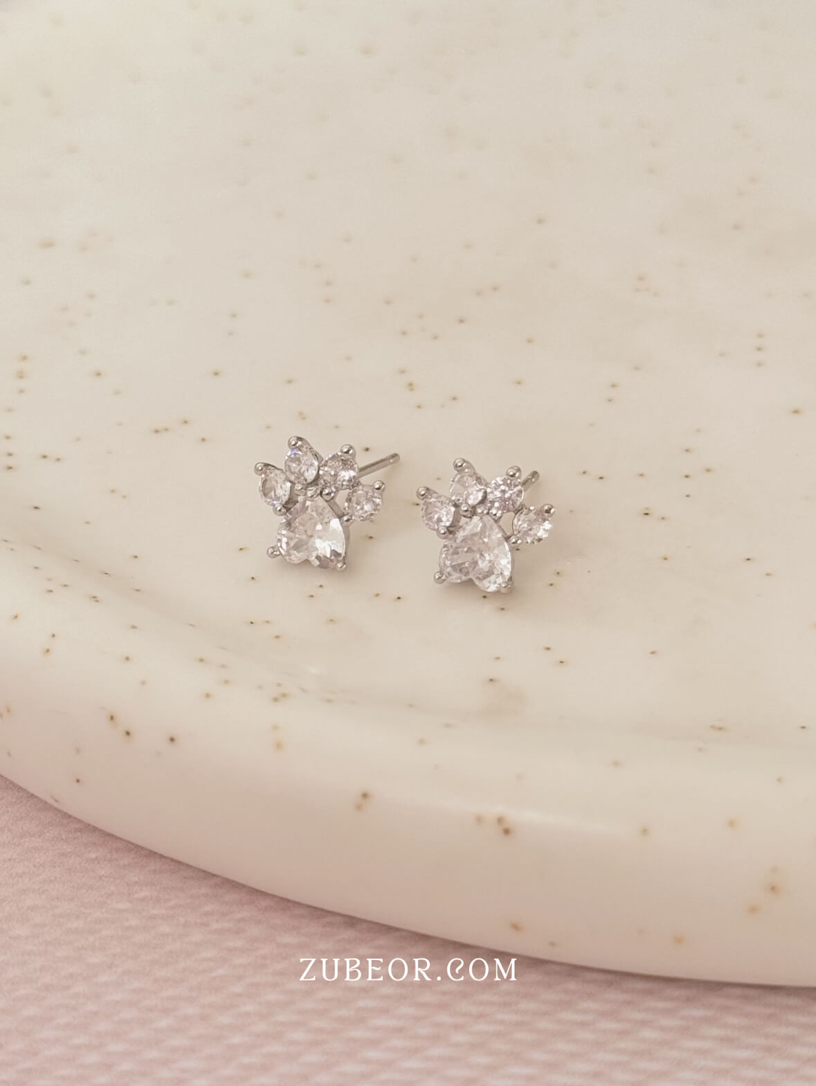 Aretes huella plateado 2