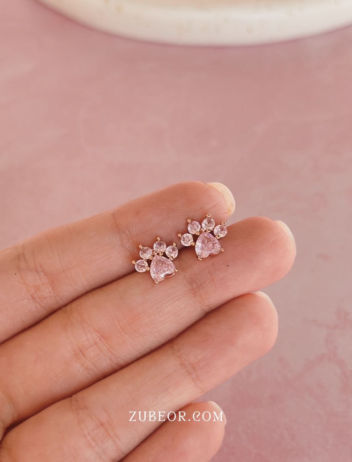 Aretes huella rosa 4