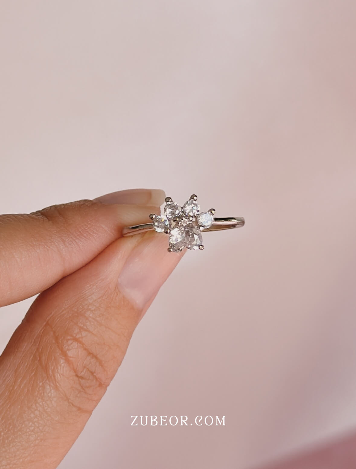 Anillo huella plateada 2