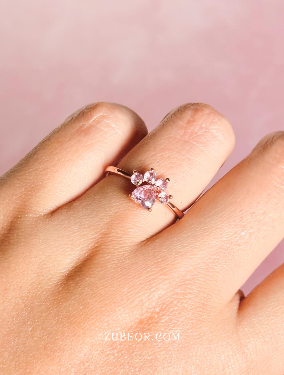 Anillo huella rosa 2