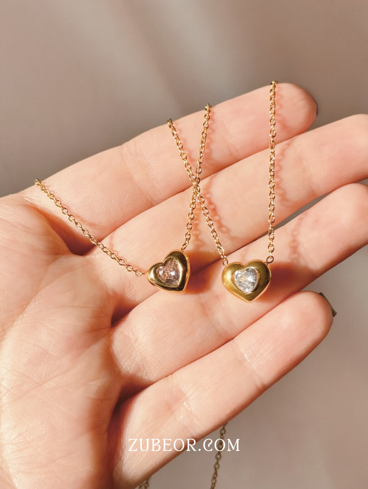 Cadena corazón cristal 5
