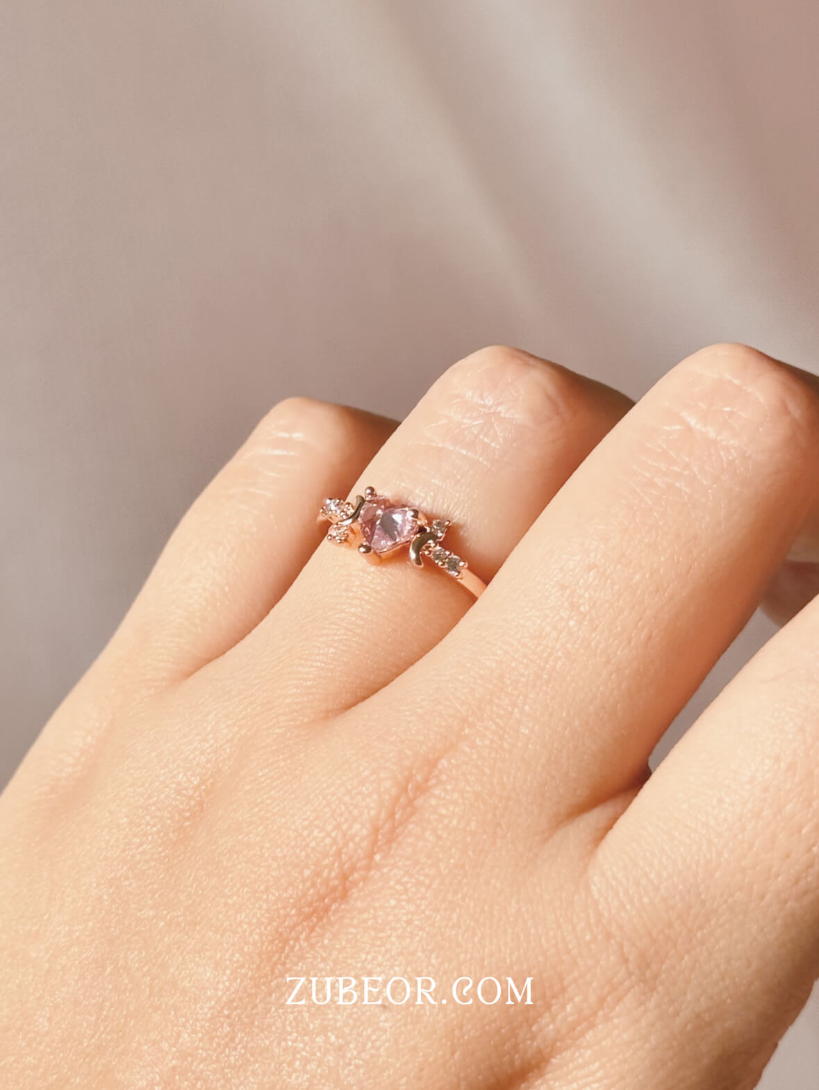 Anillo corazón rosa 2