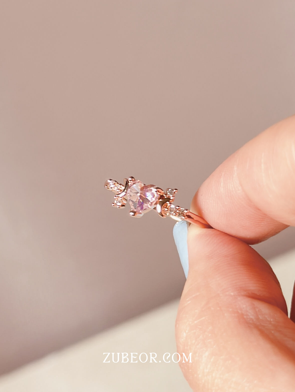 Anillo corazón rosa 3