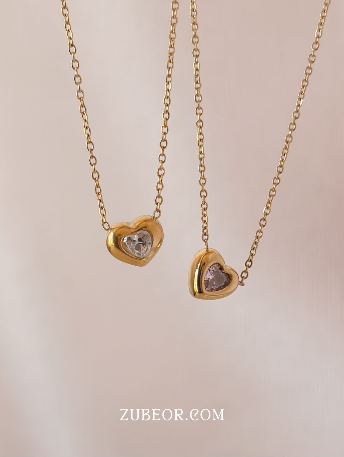 Cadena corazón cristal 6