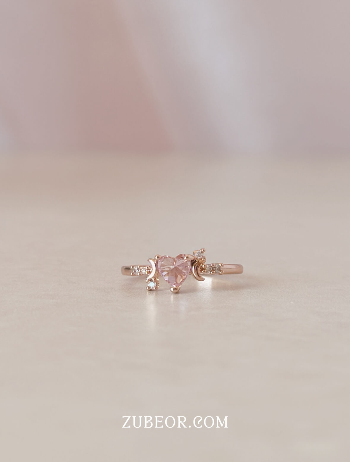 Anillo corazón rosa 4