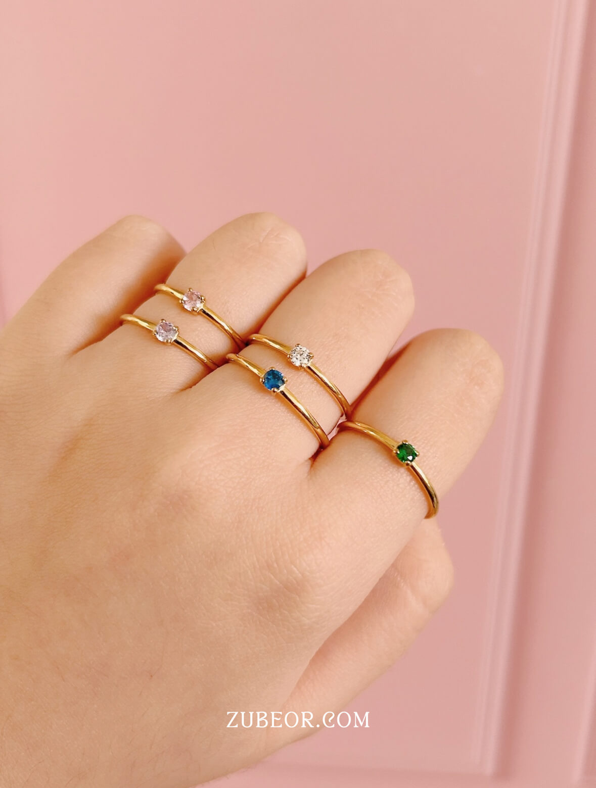 Anillo pequeño cristal de color 2