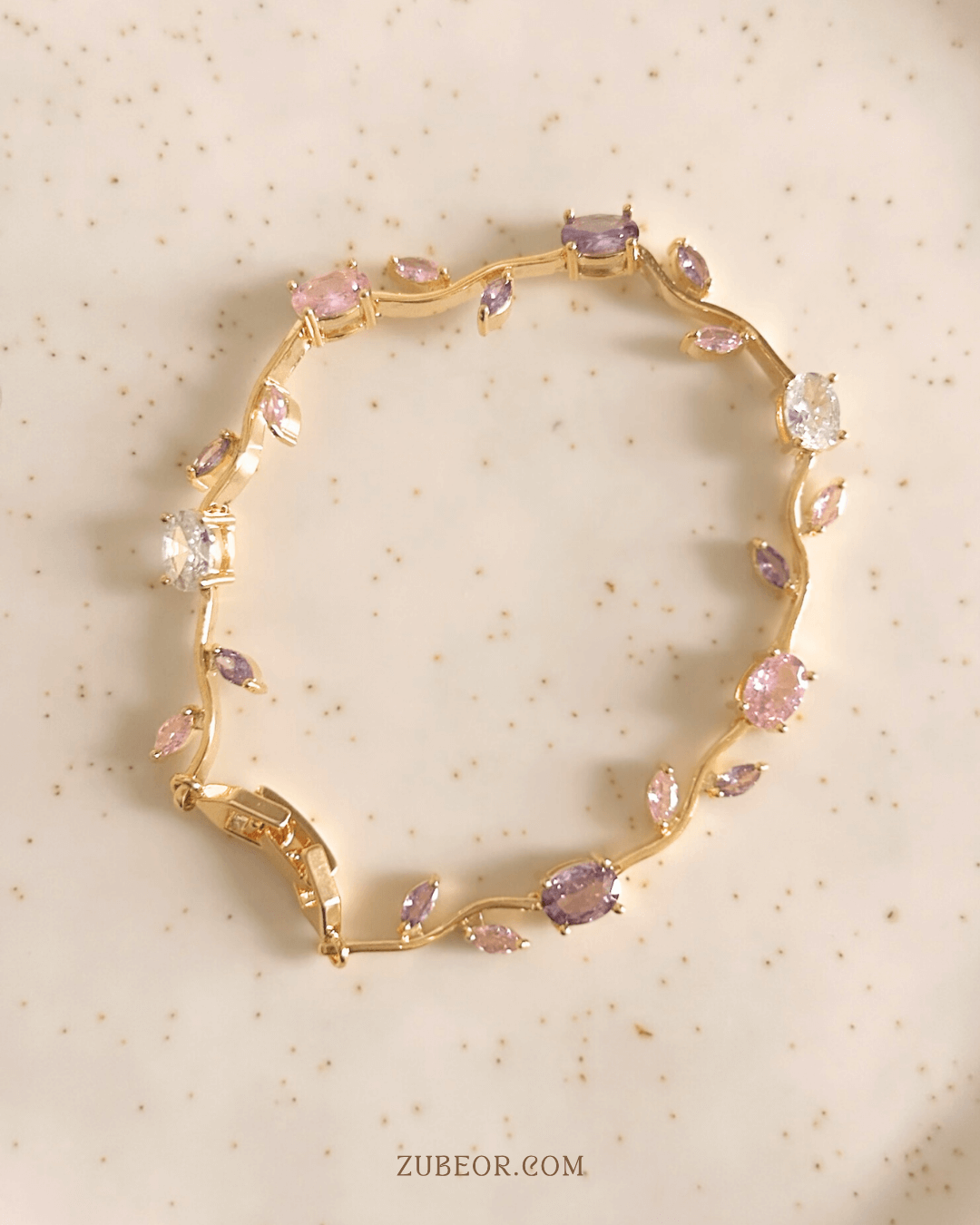 Pulsera tulipanes morados y rosa 6