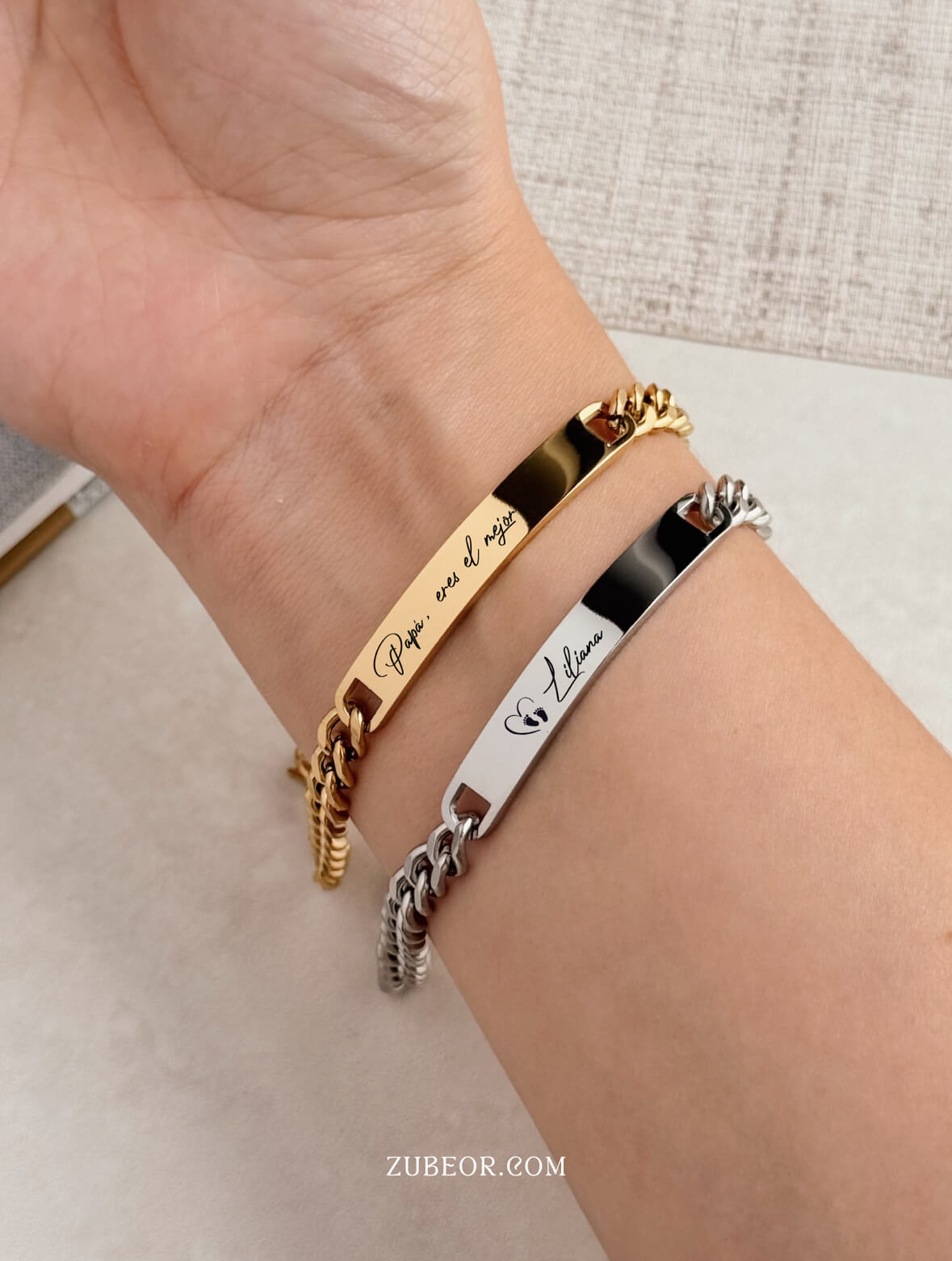 Pulsera grabada gruesa (solo con pago previo)