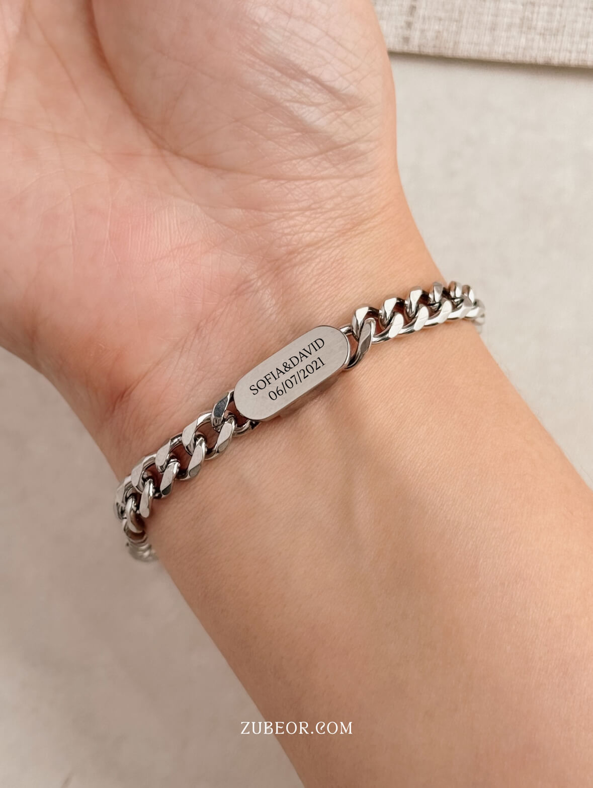 Pulsera eslabon cubano grabada (solo pago previo) 2