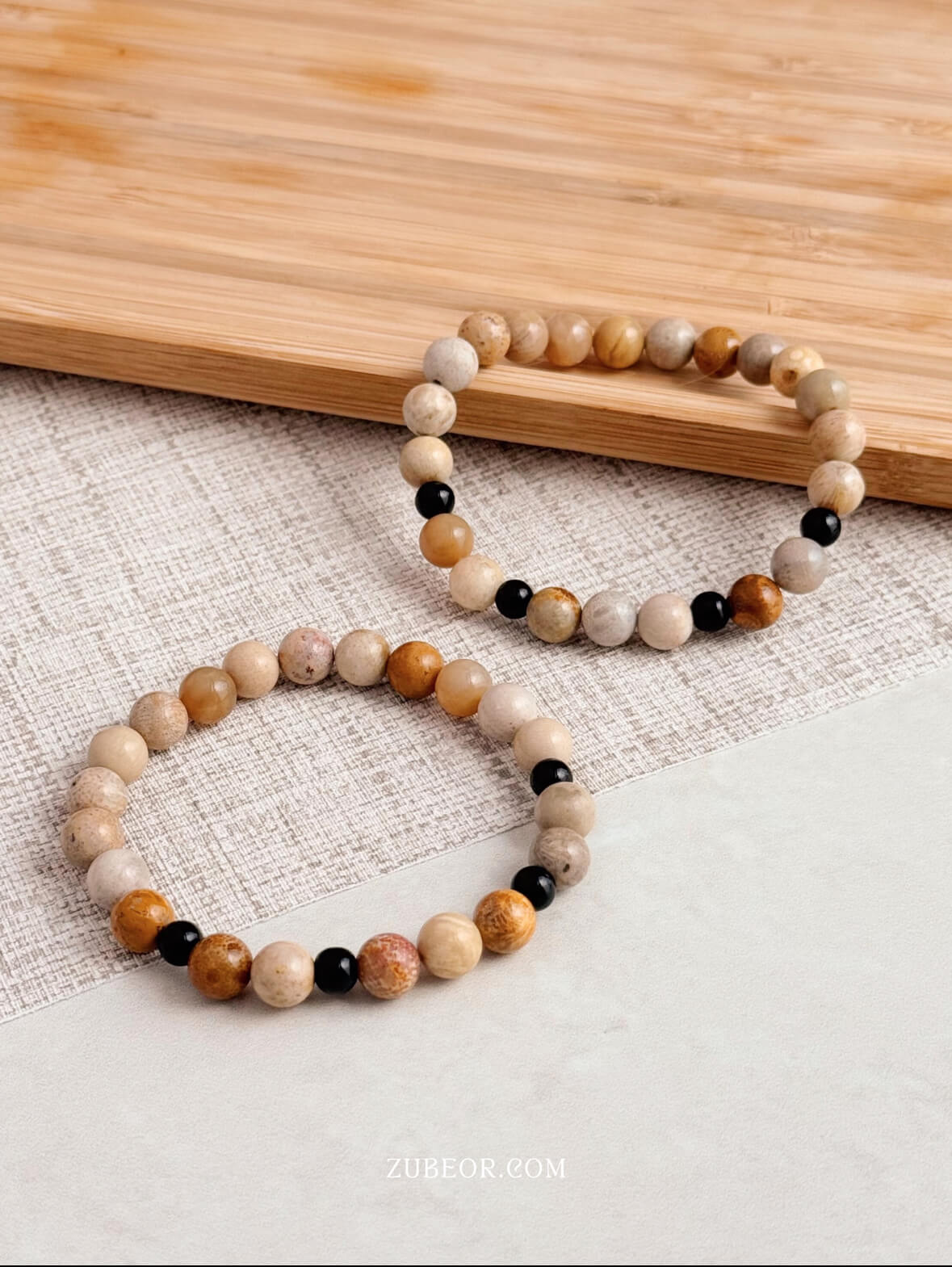 Pulsera piedra jaspeada marrón
