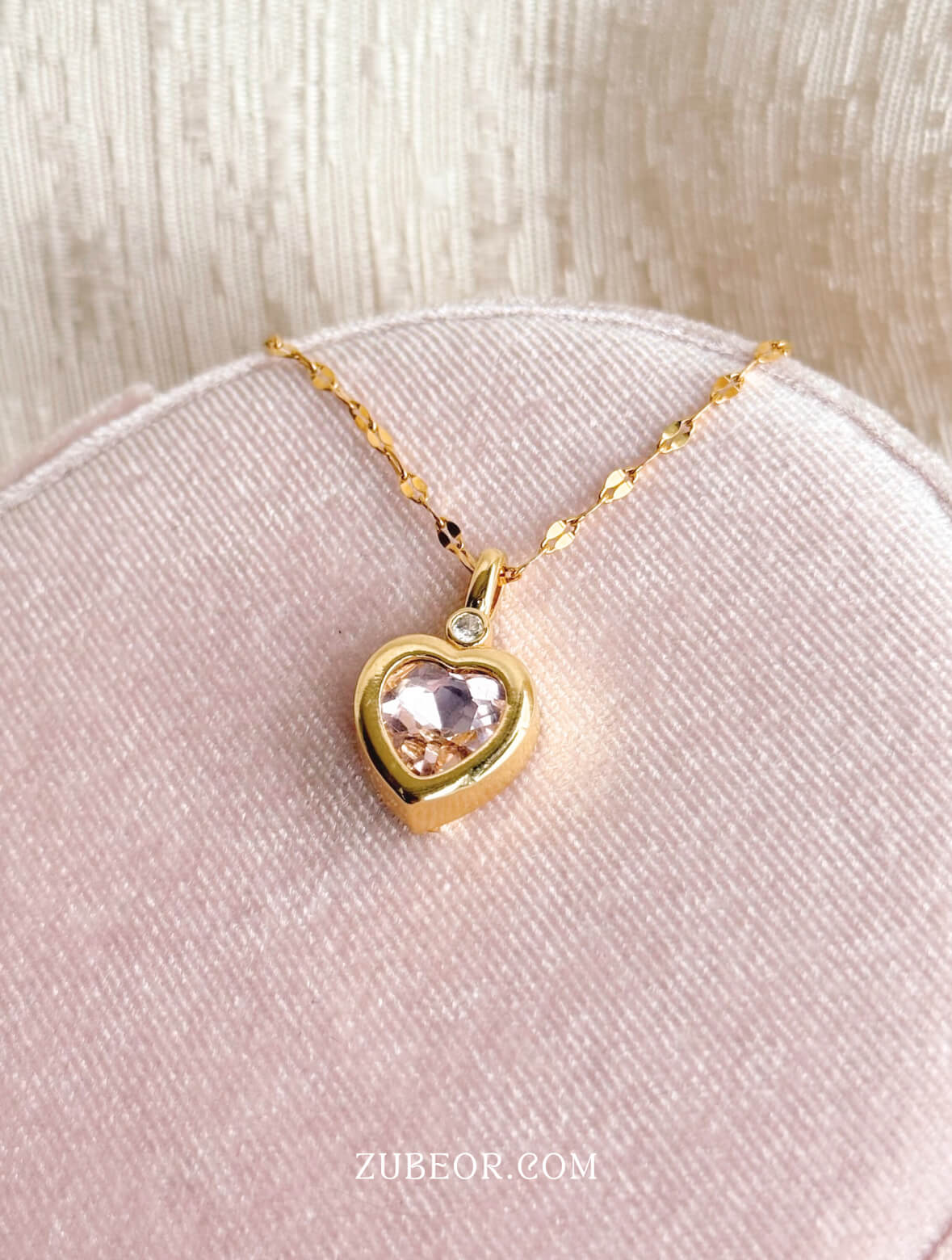 Cadena corazón rosa 2