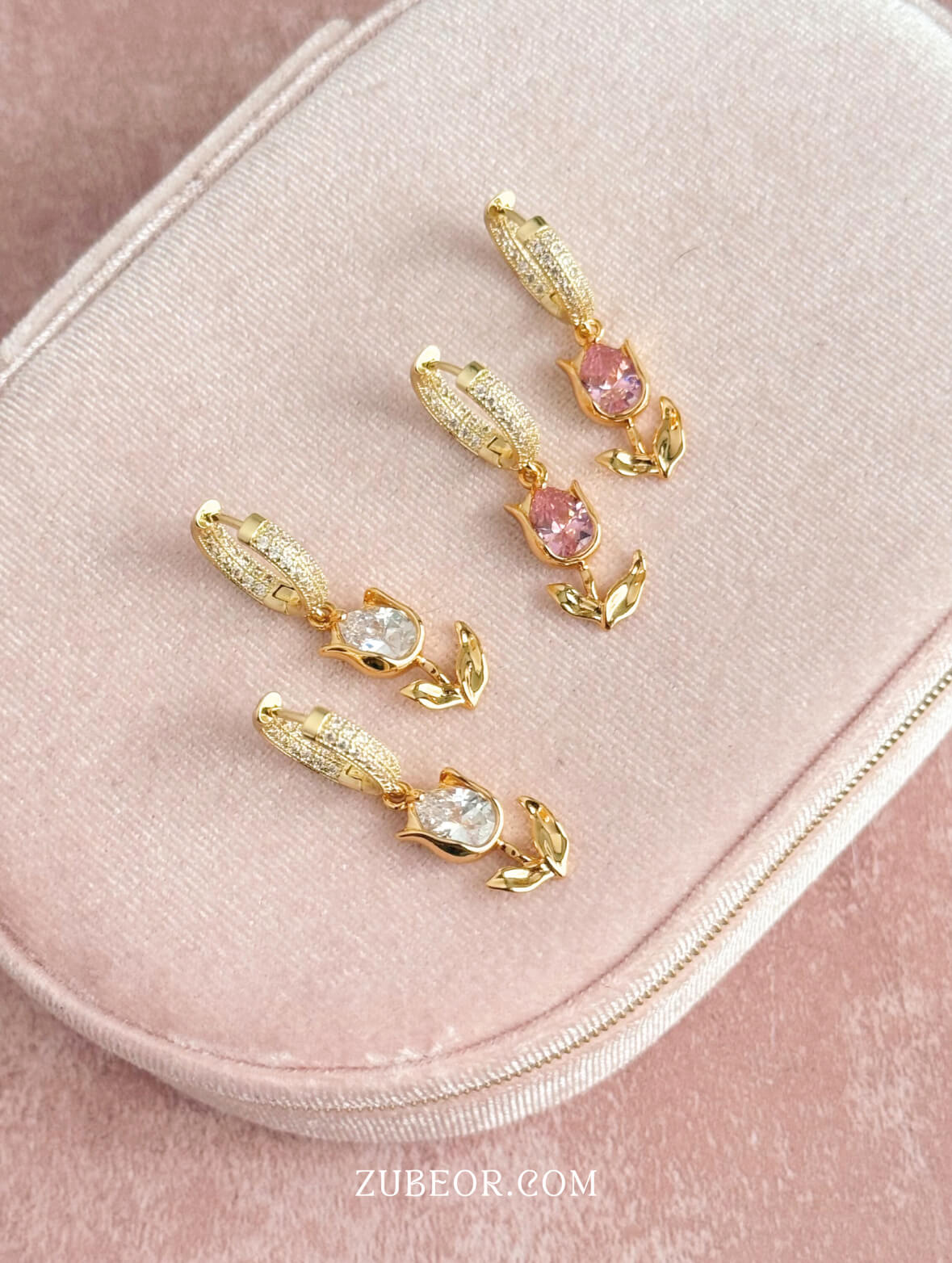 Aretes tulipan cristal 2