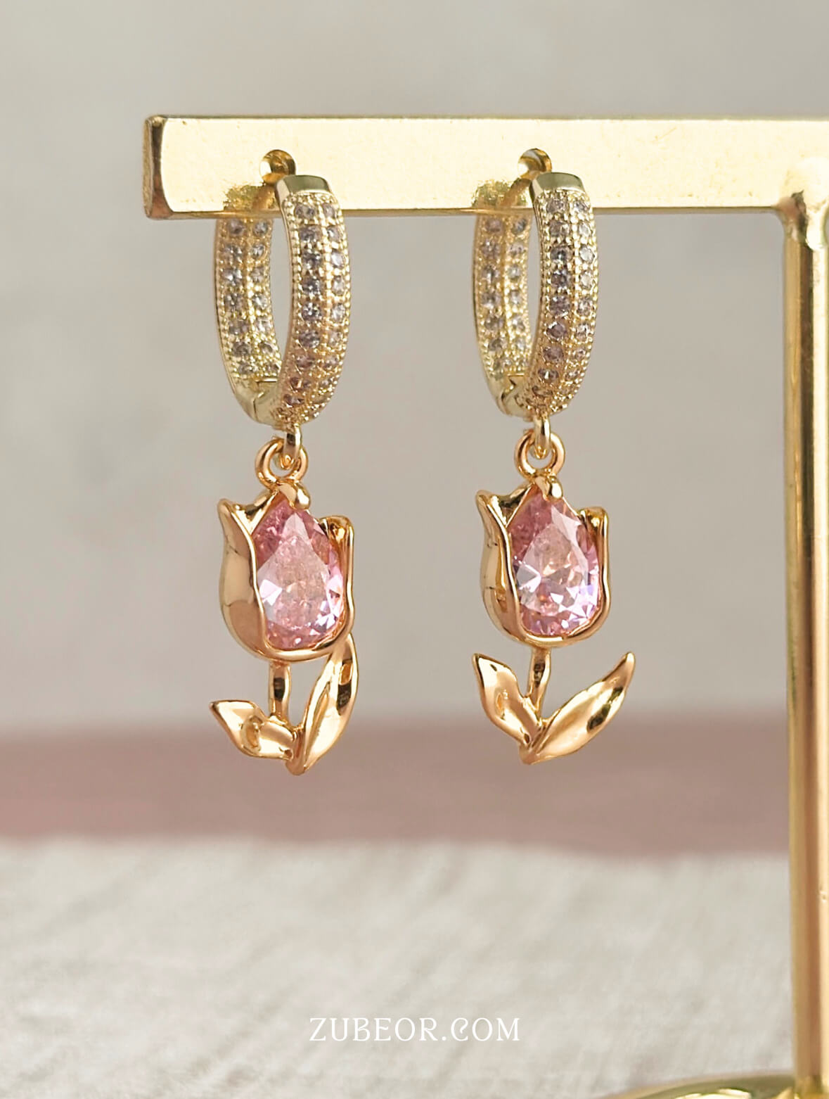 Aretes tulipan cristal 4
