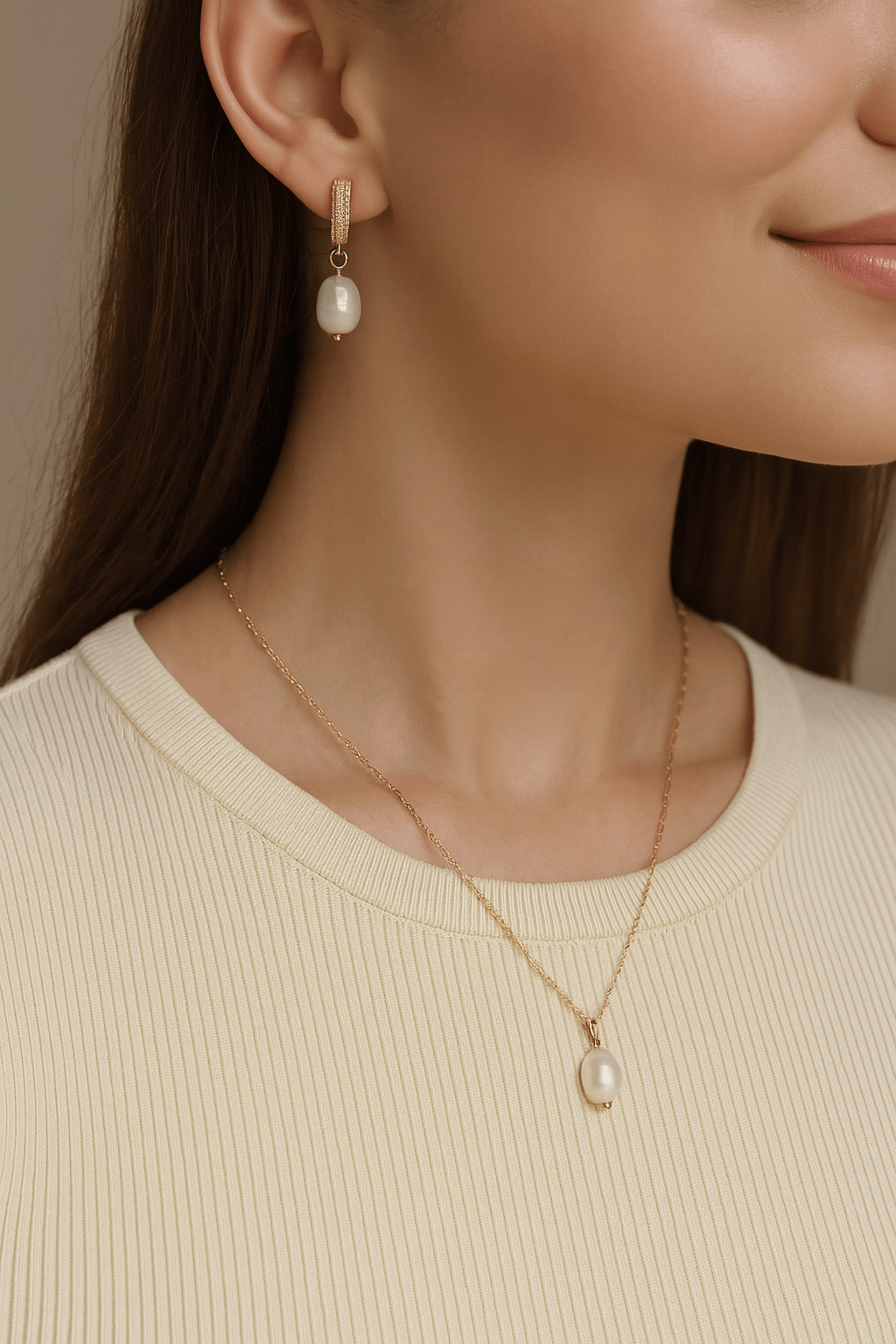 Aretes perla de río 5
