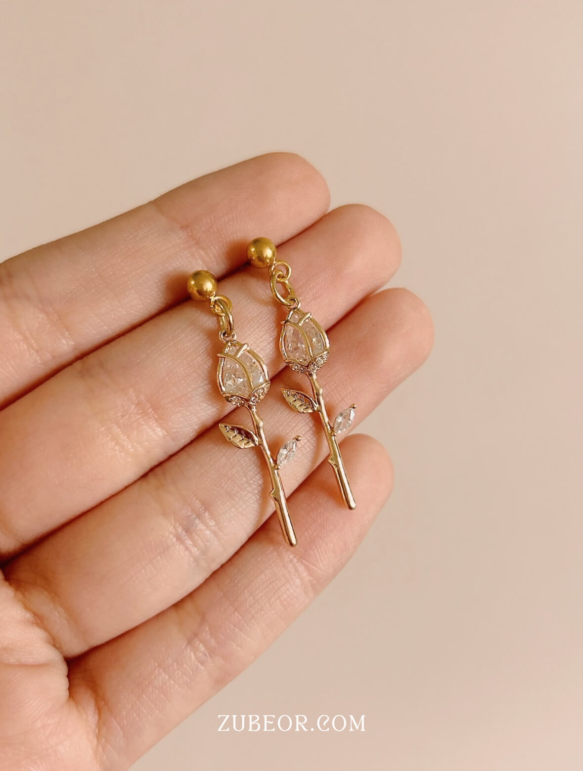 Aretes capullo de rosa 5