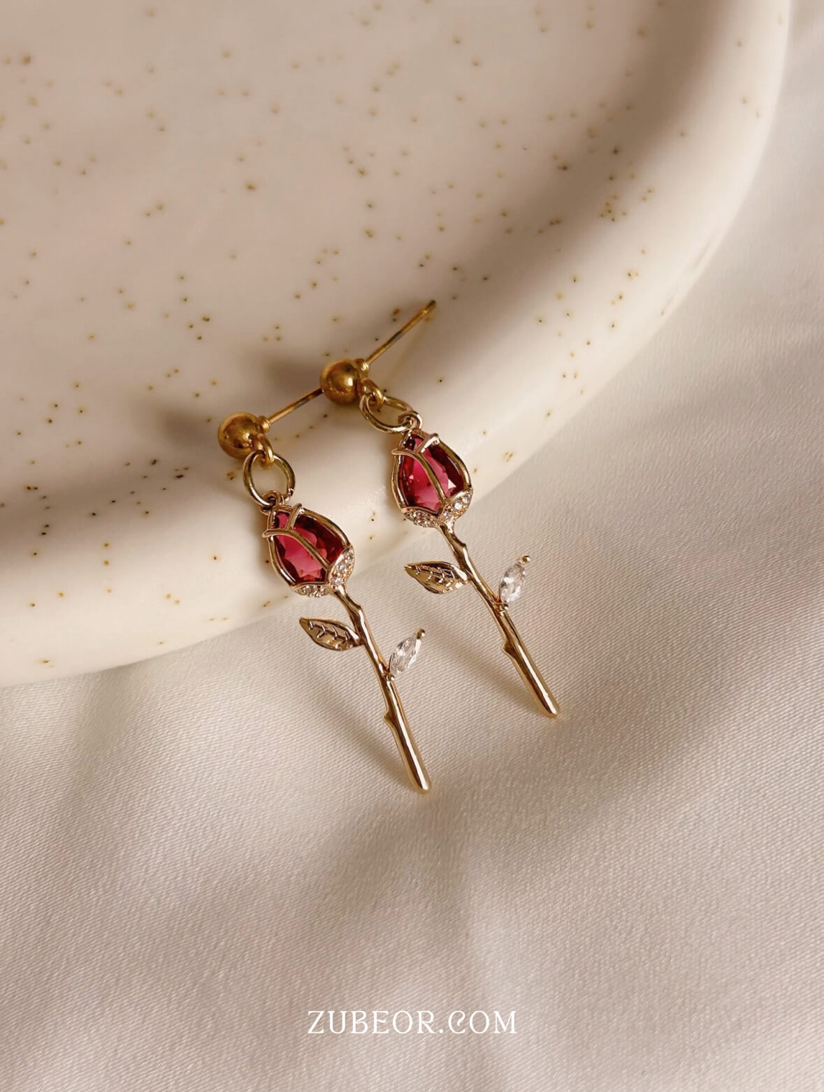 Aretes capullo de rosa 2