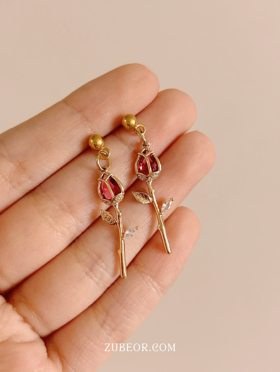 Aretes capullo de rosa 4