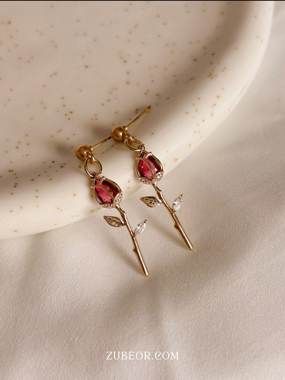 Aretes capullo de rosa 6