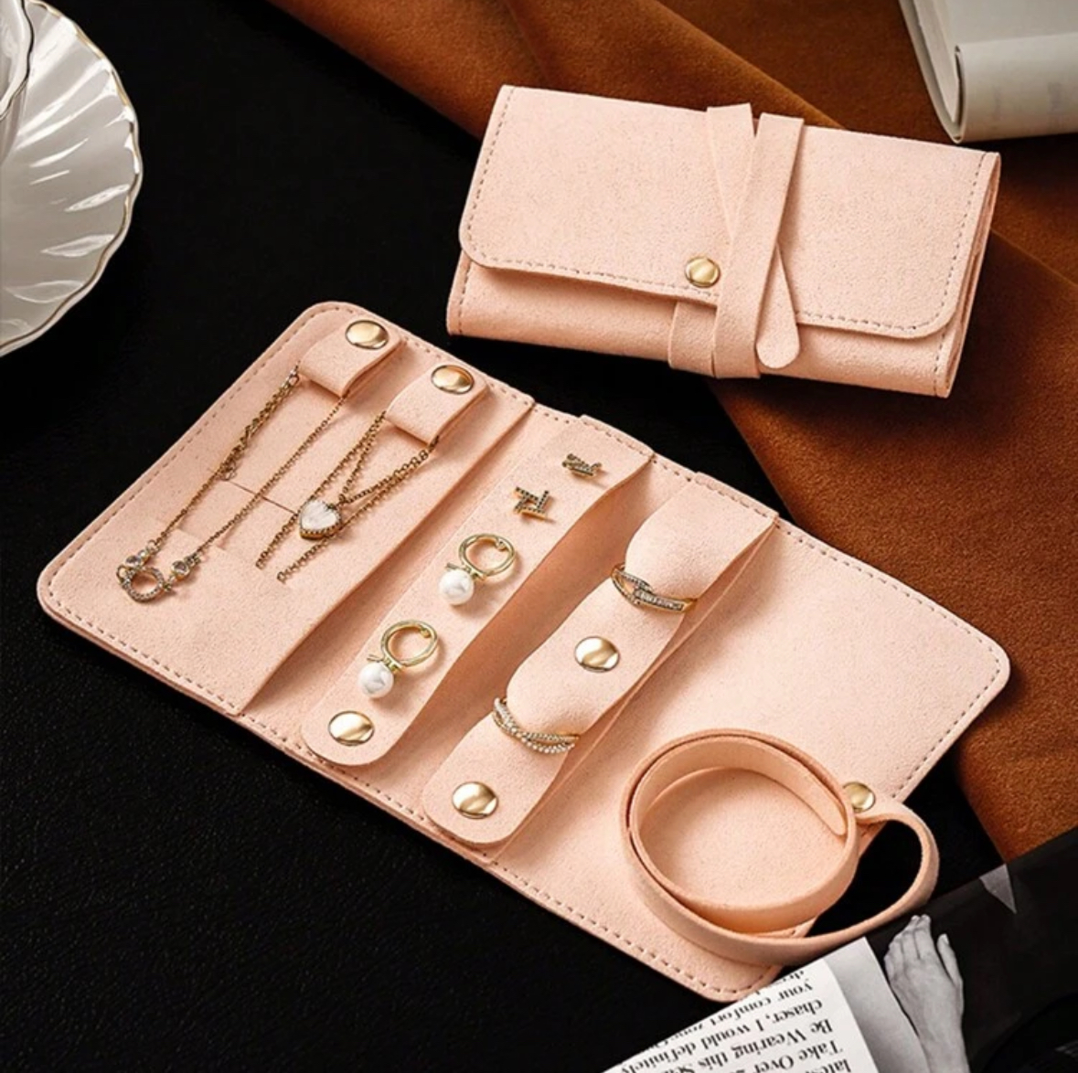 Joyero de bolso peach 3