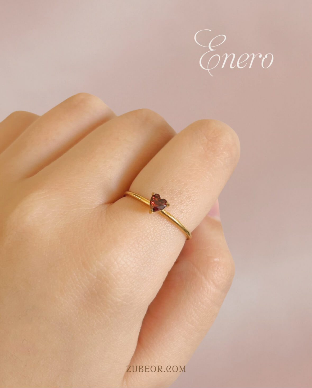 Anillo corazón gema de nacimiento 4