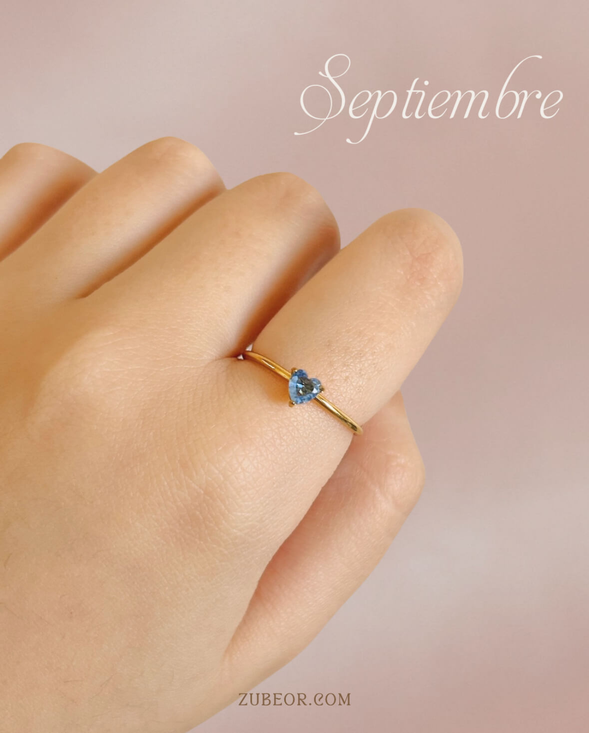 Anillo corazón gema de nacimiento 12