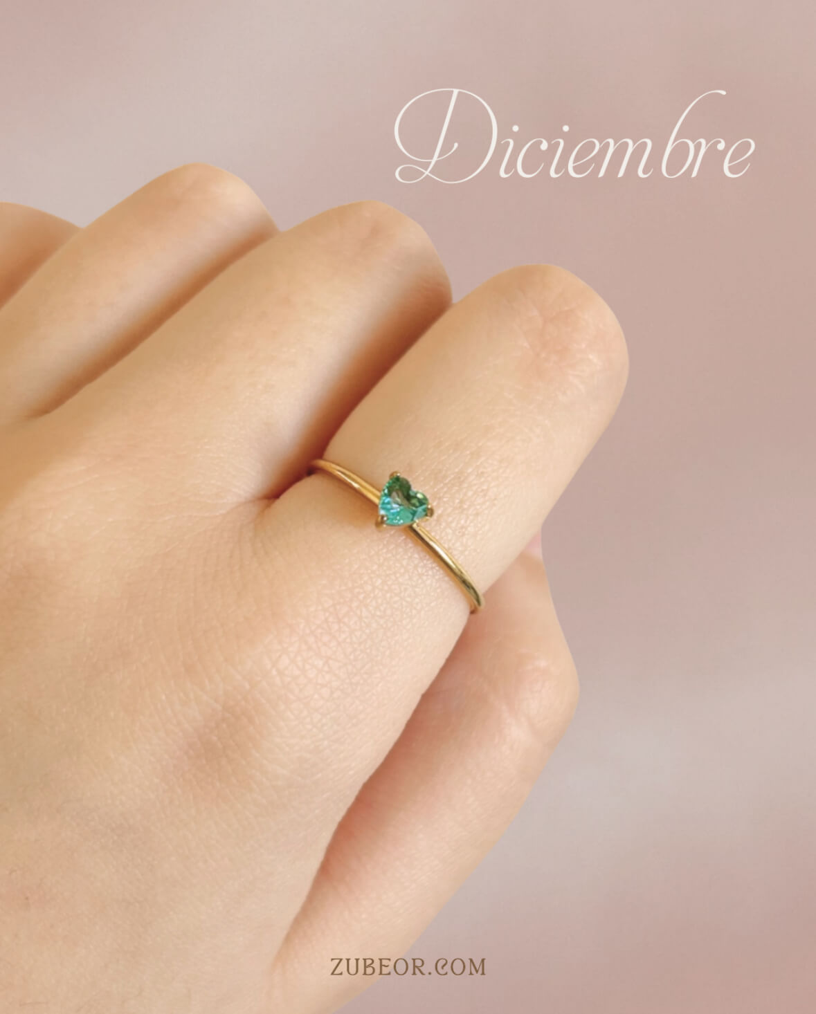 Anillo corazón gema de nacimiento 15