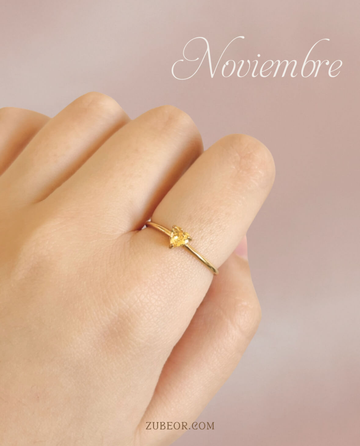 Anillo corazón gema de nacimiento 14