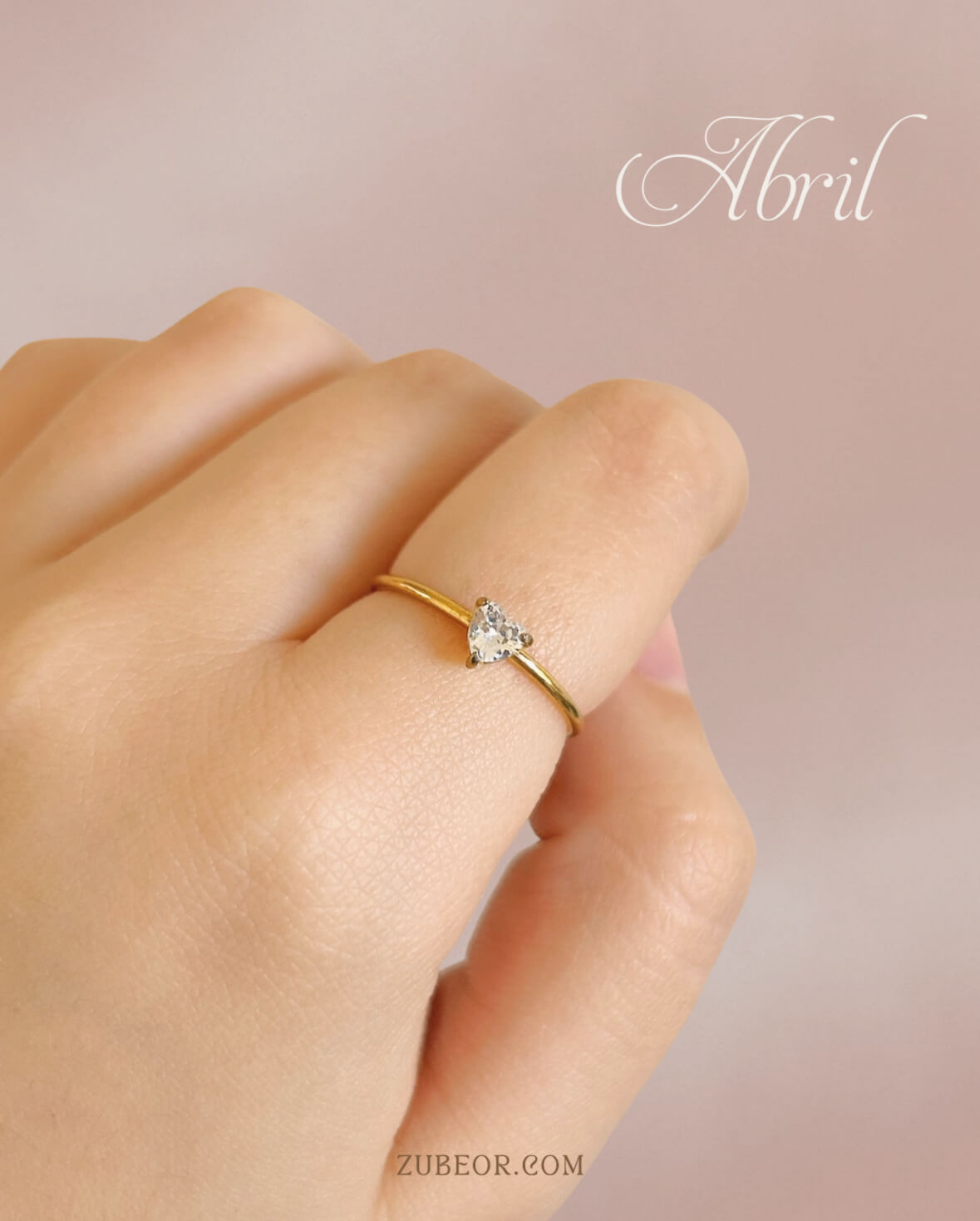 Anillo corazón gema de nacimiento 7