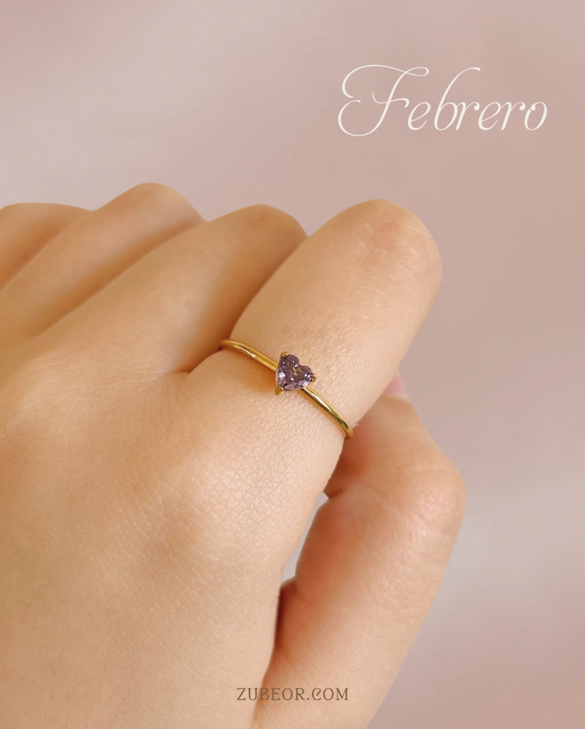 Anillo corazón gema de nacimiento 5