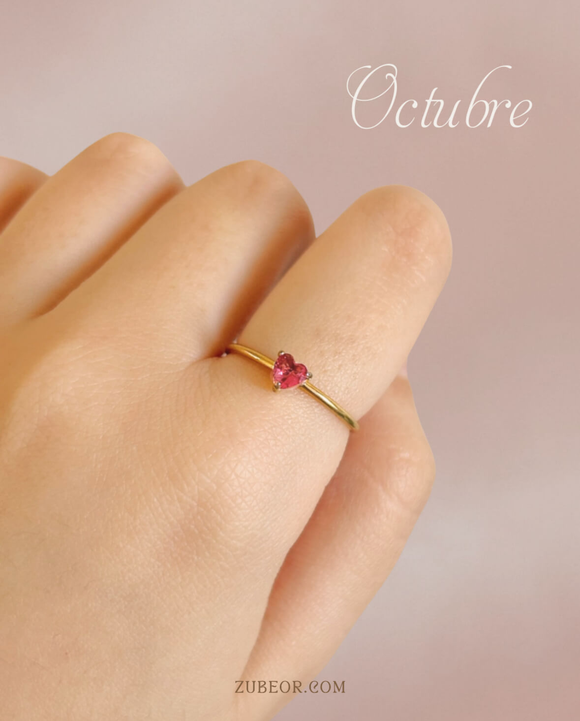 Anillo corazón gema de nacimiento 13