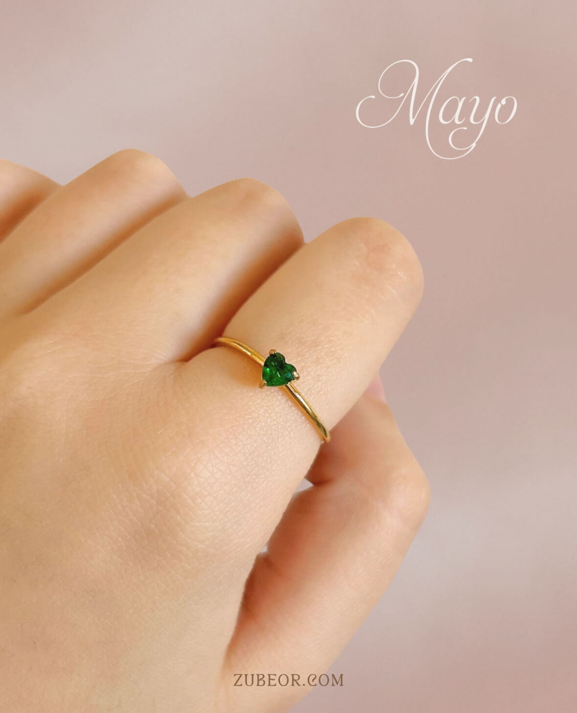 Anillo corazón gema de nacimiento 8