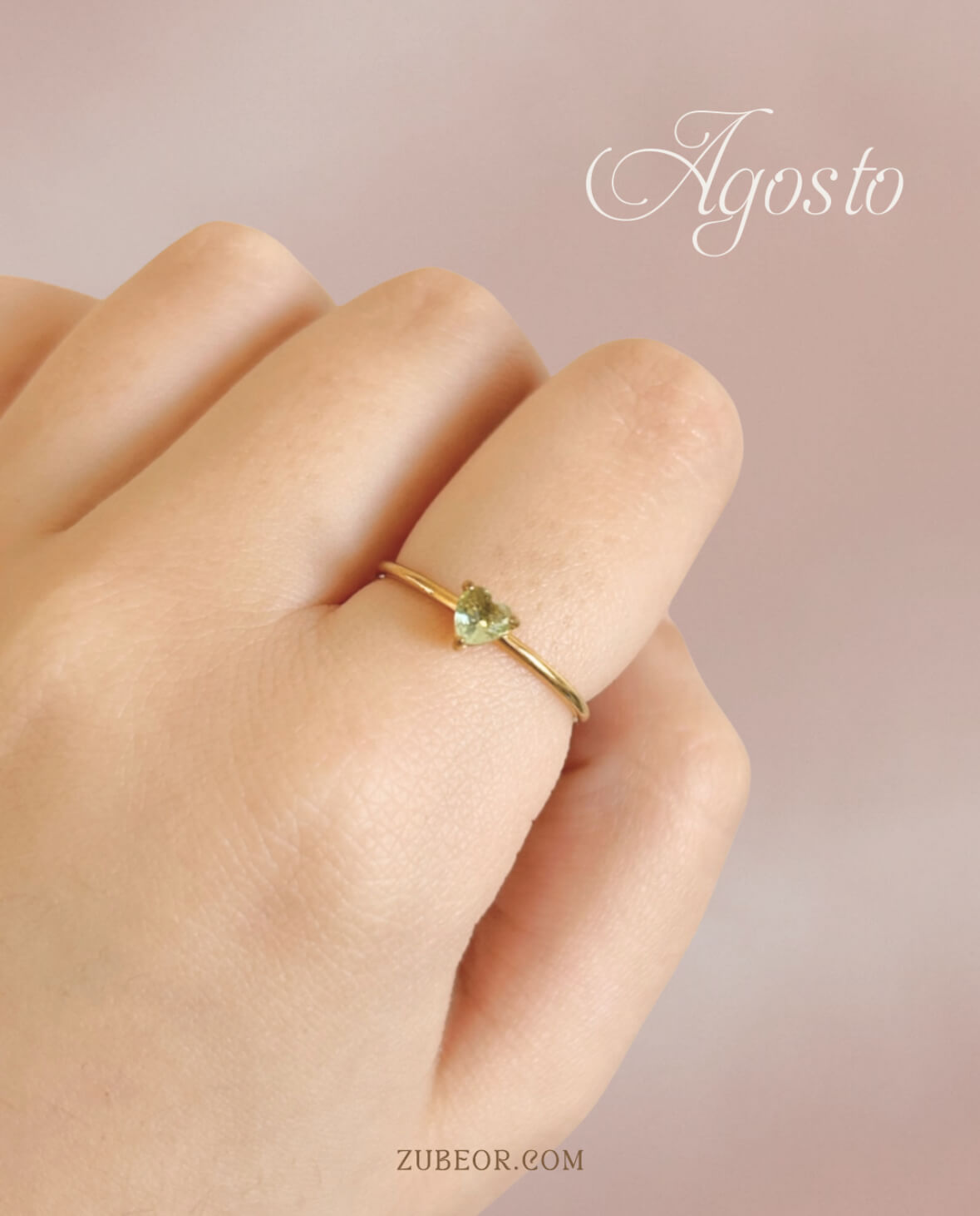 Anillo corazón gema de nacimiento 11