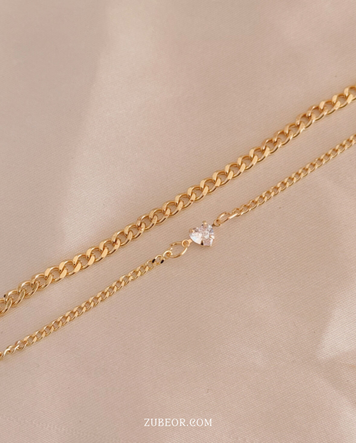 Set de pulseras pareja corazón de cristal 2