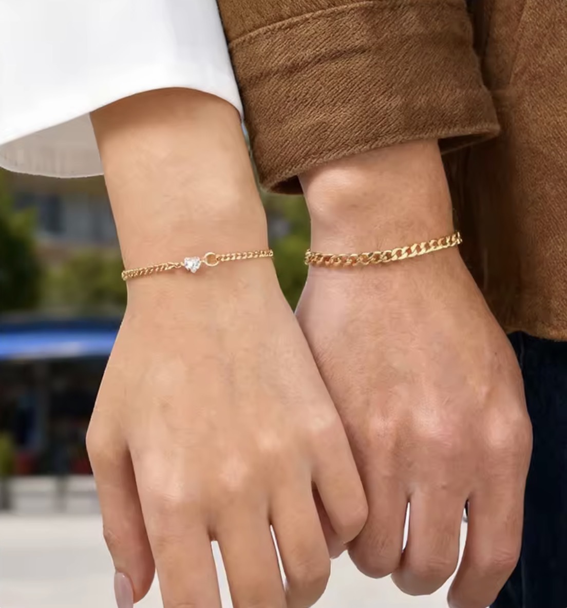 Set de pulseras pareja corazón de cristal 4