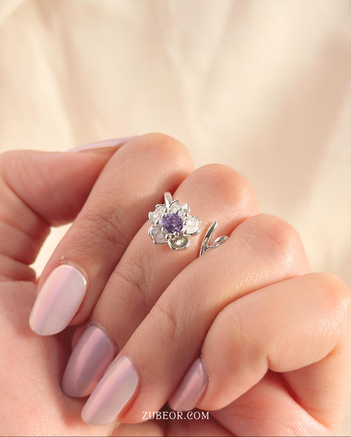 Anillo sakura morado 2