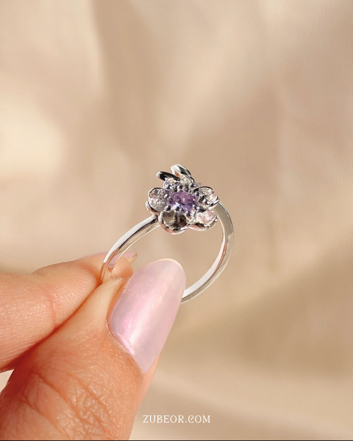 Anillo sakura morado 3