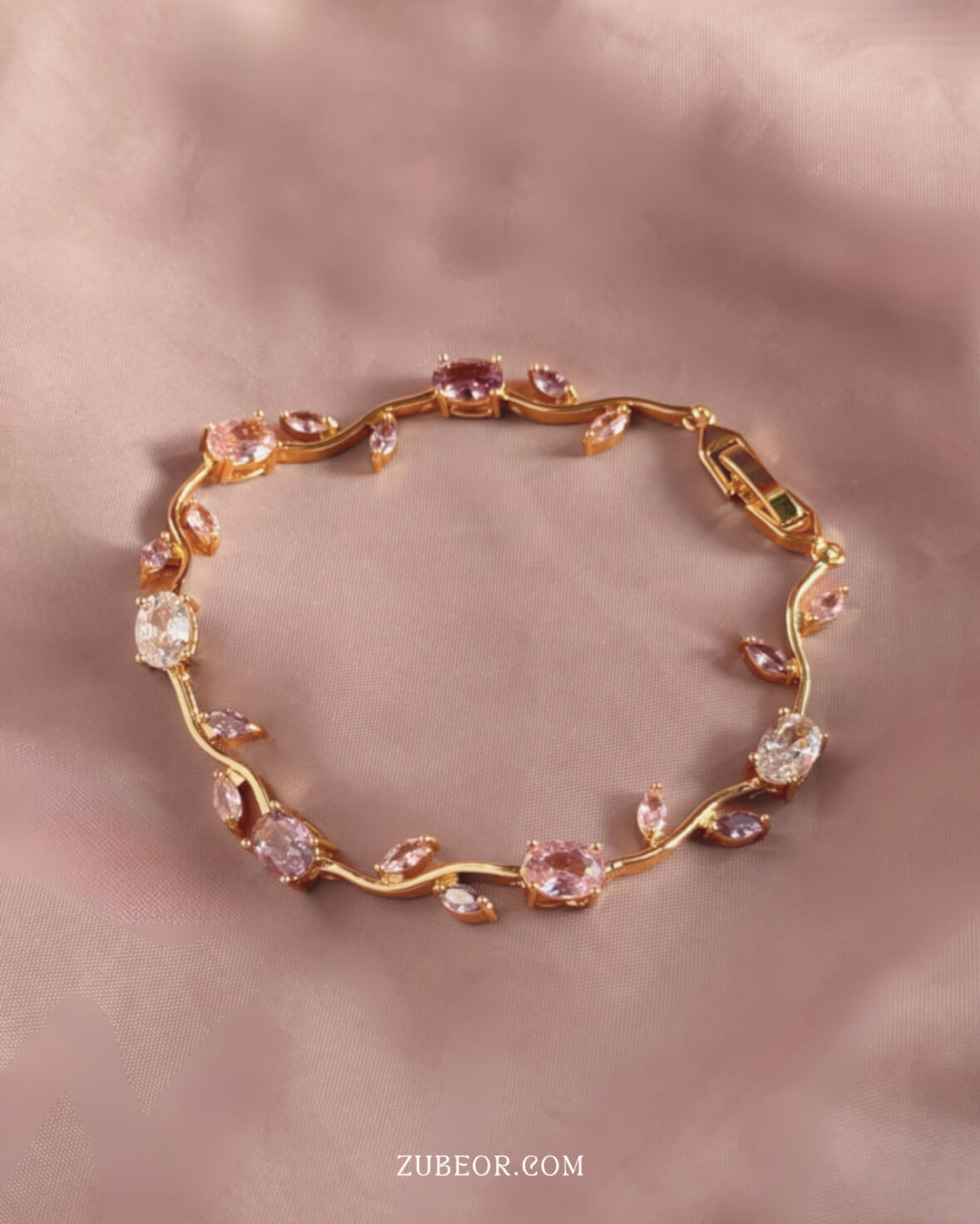 Pulsera tulipanes morados y rosa 8