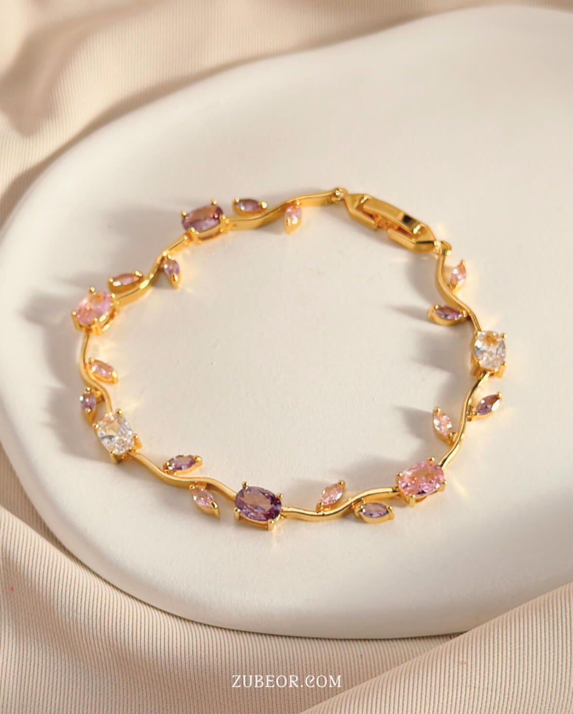 Pulsera tulipanes morados y rosa 9