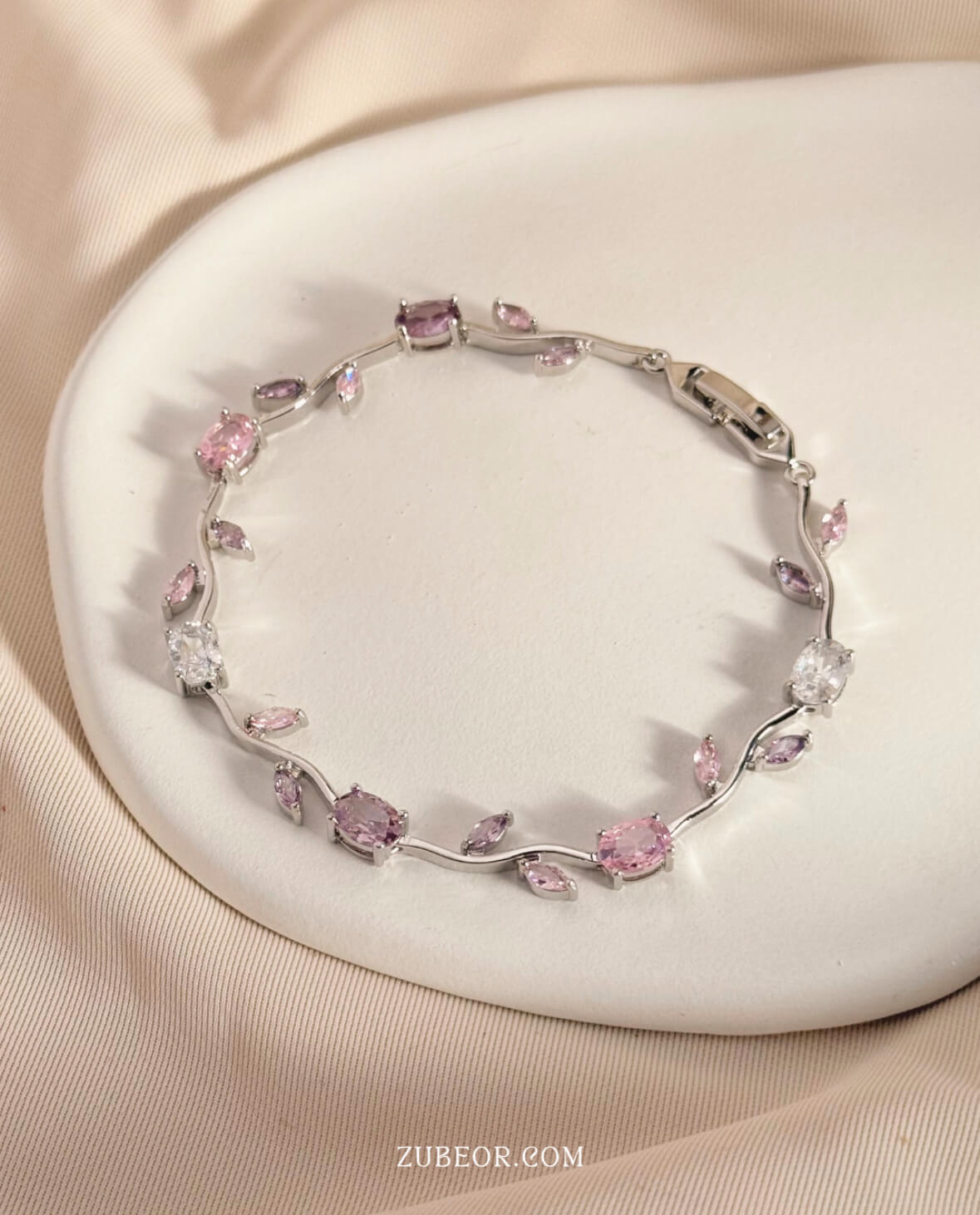 Pulsera tulipanes morados y rosa 10