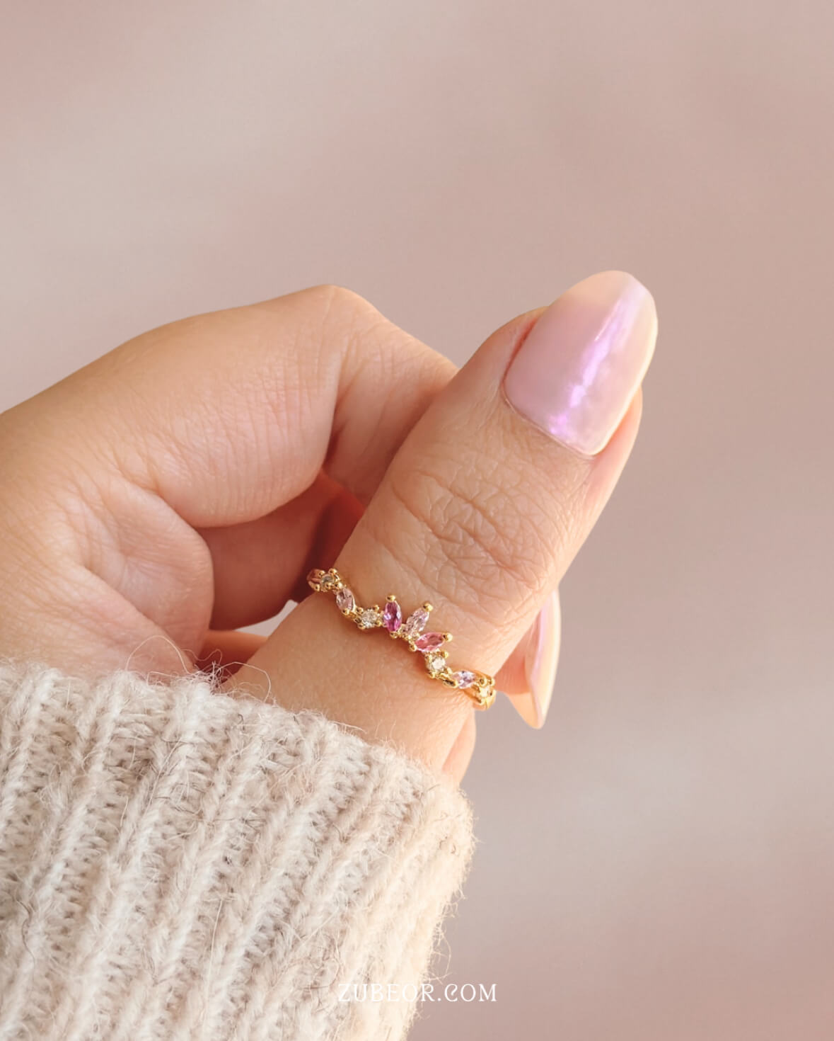 Anillo corona rosa 2