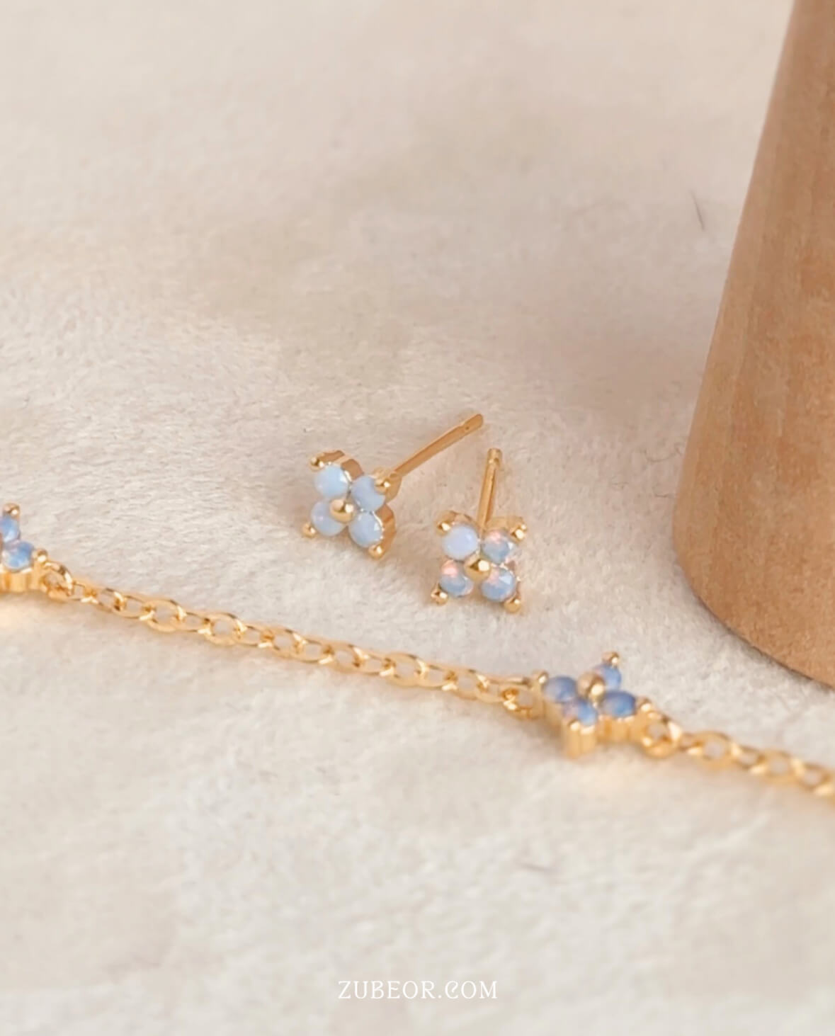 Aretes hortensia azul 2