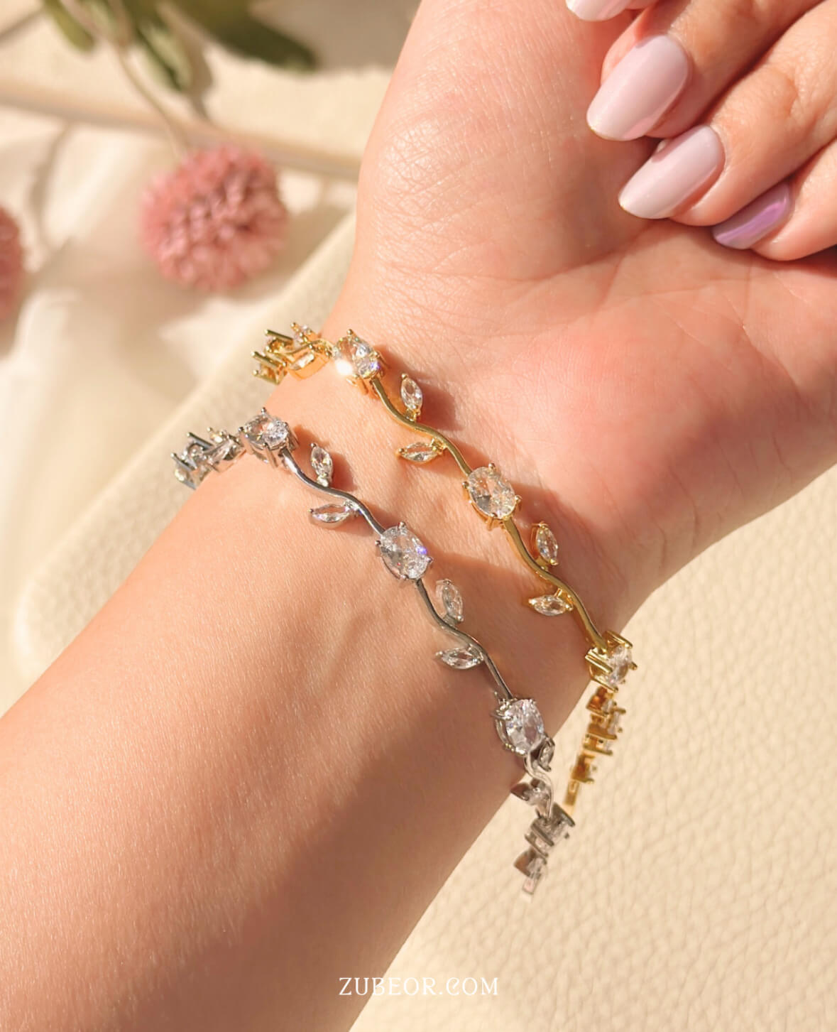 Pulsera tulipanes blancos 2