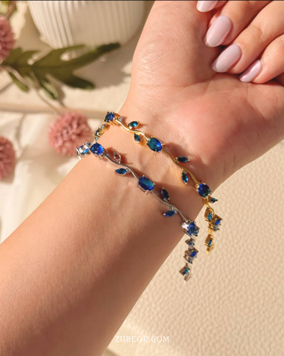 Pulsera tulipanes azul 2