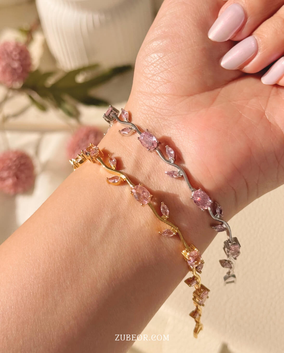 Pulsera tulipanes rosado 2