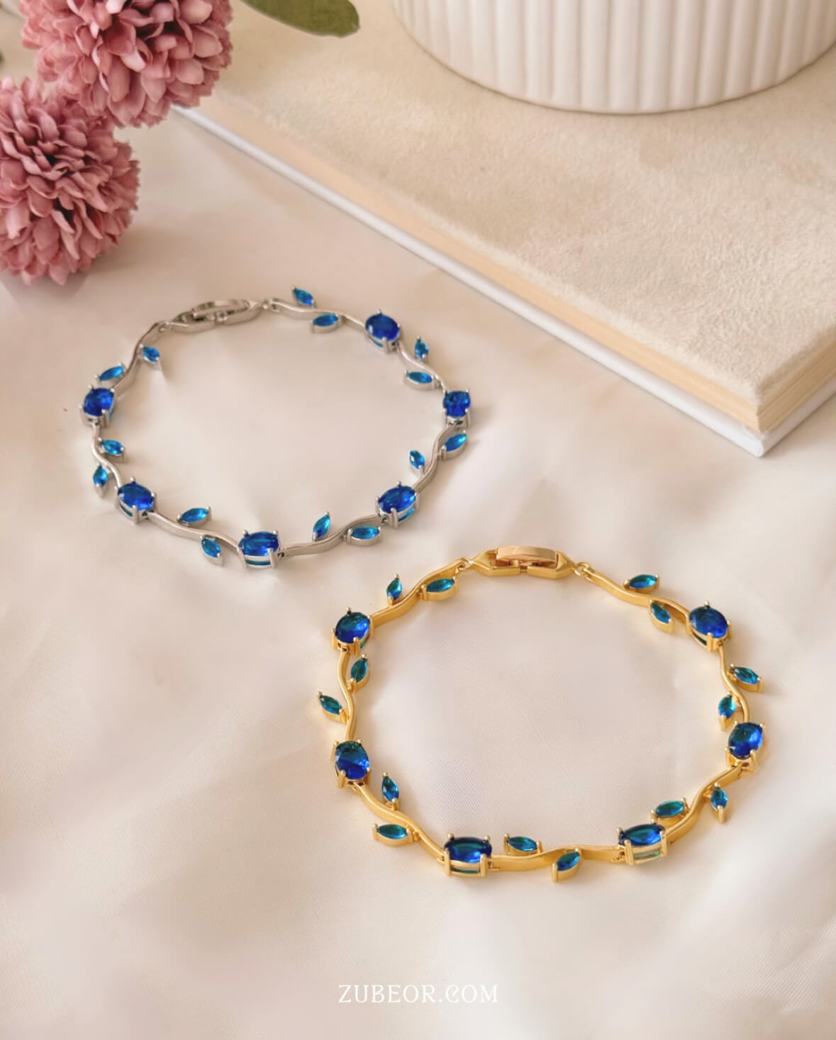 Pulsera tulipanes azul 3