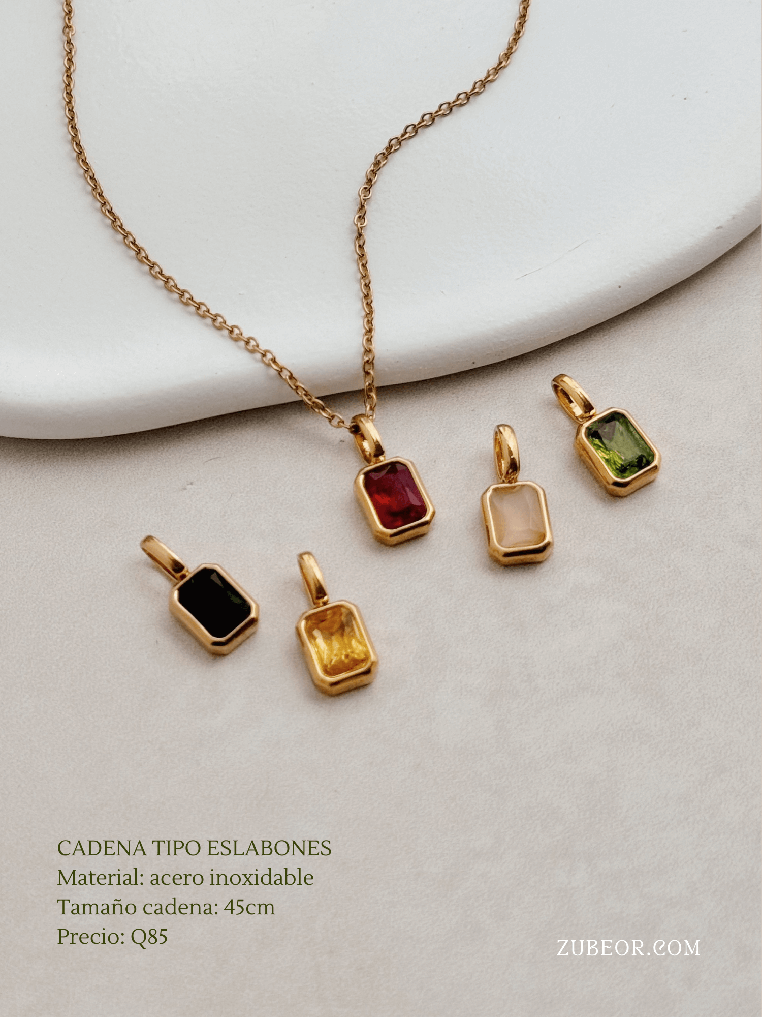 Cadena dije rectangular de colores 5