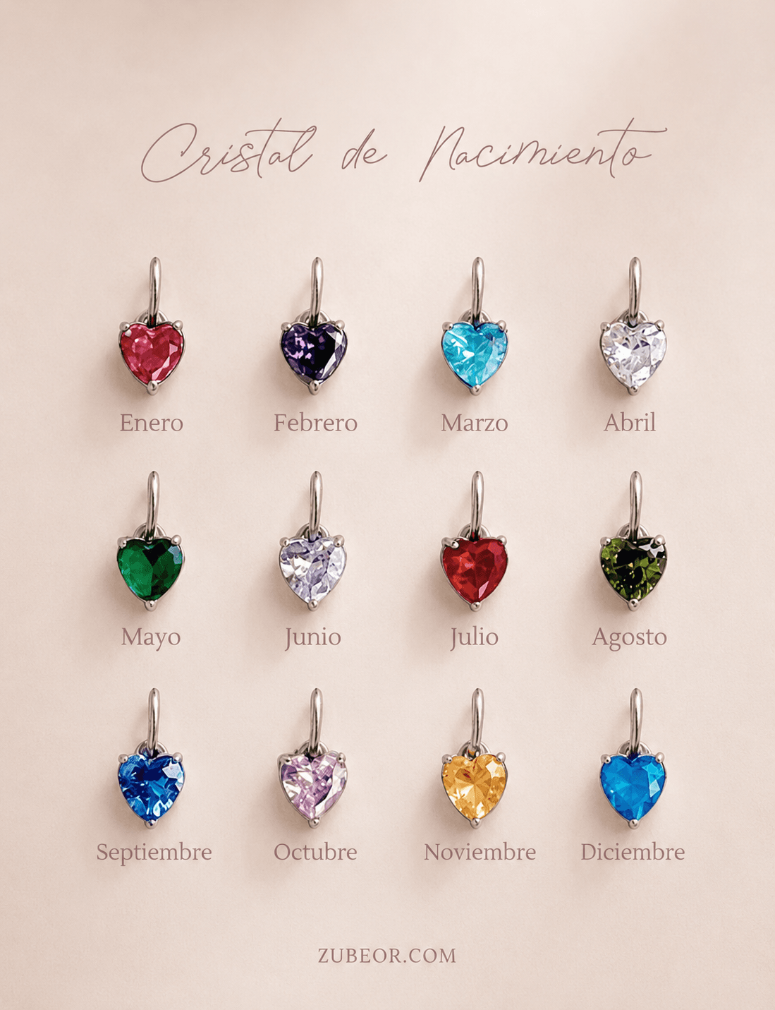 Cadena corazón cristal de nacimiento 4